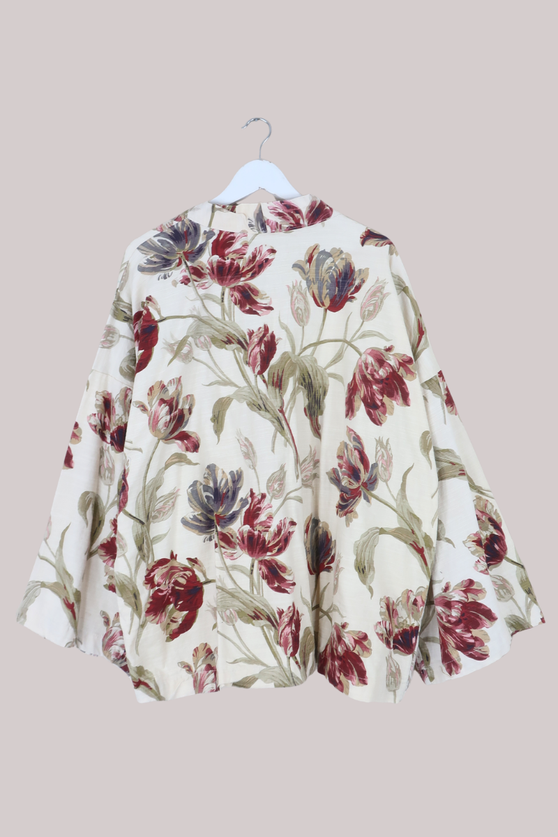 Emmeline Vintage Curtain Jacket in Painted Poppies