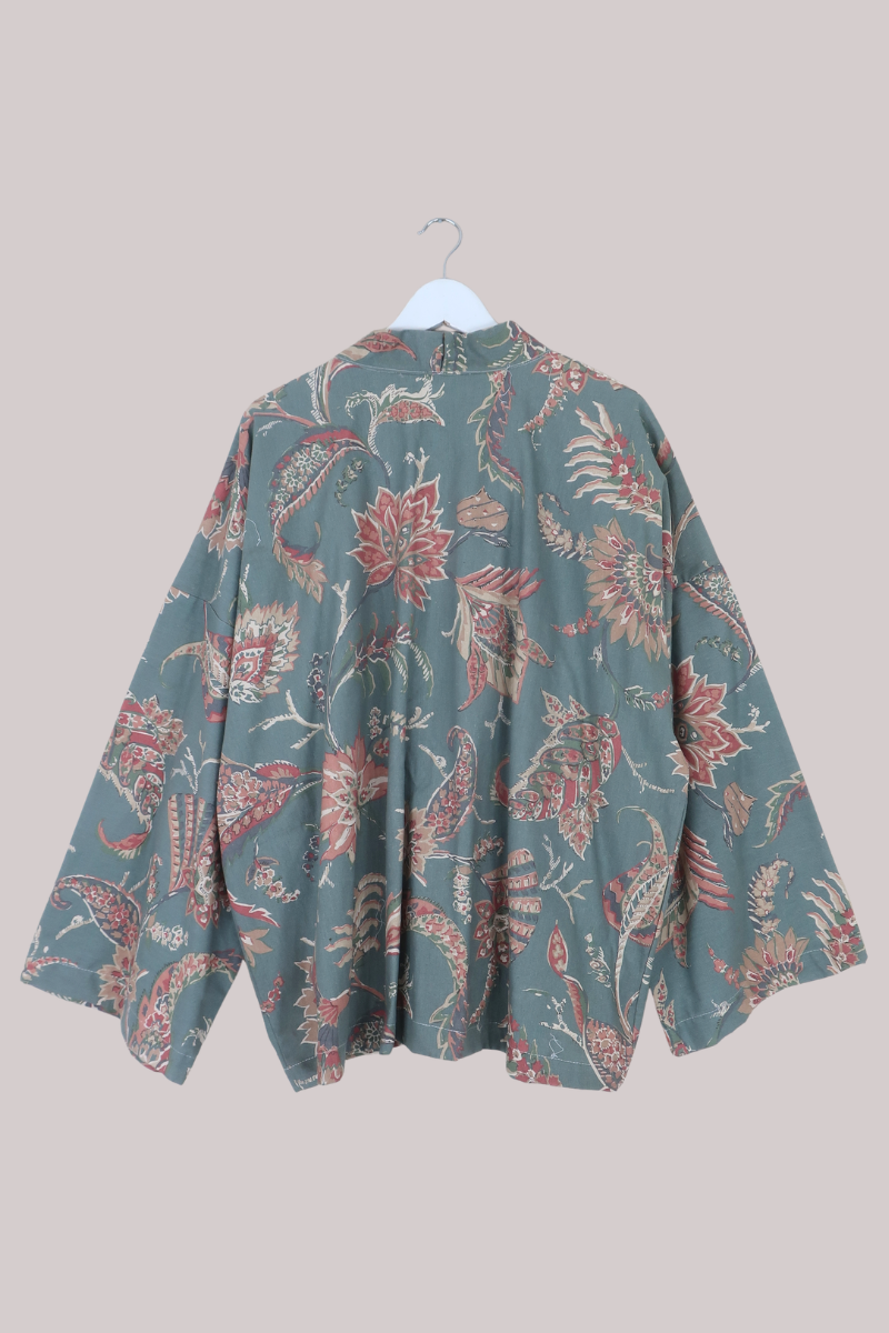 Emmeline Vintage Curtain Jacket in Parisian Blue
