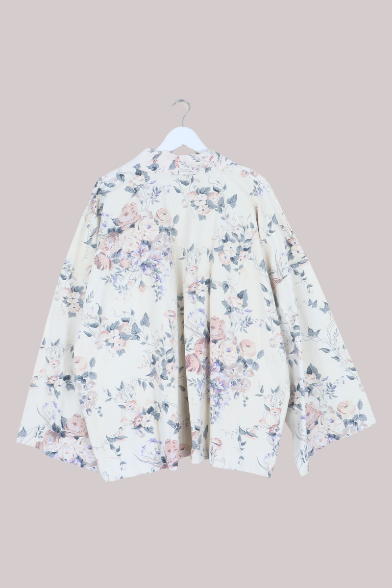 Emmeline Vintage Curtain Jacket in Salt White Wildflowers