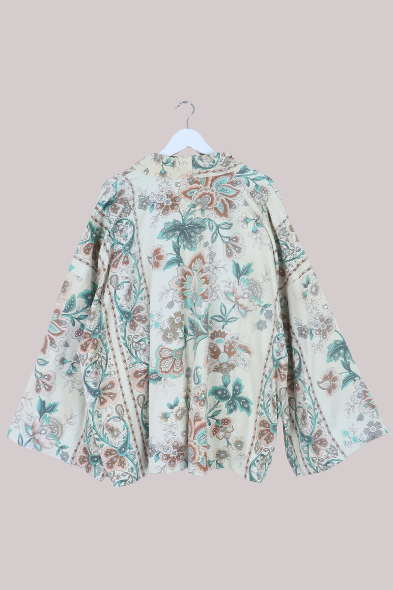 Emmeline Vintage Curtain Jacket in Sea Breeze Blue