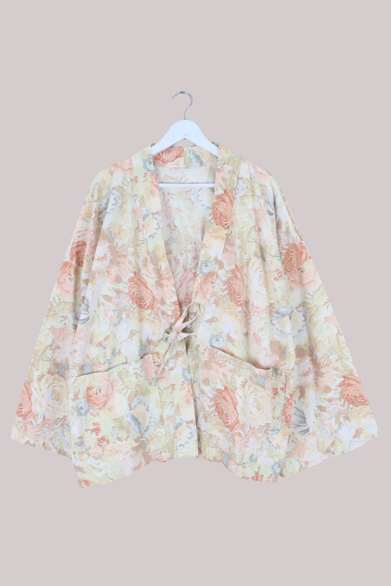 Emmeline Vintage Curtain Jacket in Sun Bleached Flower Bed