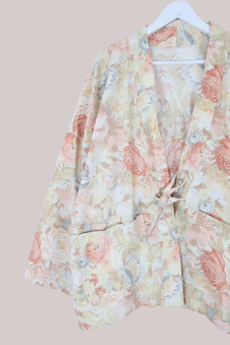 Emmeline Vintage Curtain Jacket in Sun Bleached Flower Bed