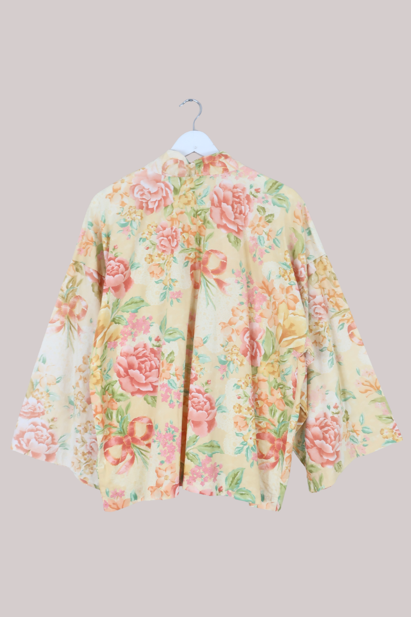 Emmeline Vintage Curtain Jacket in Sunrise Ribbon Bouquet