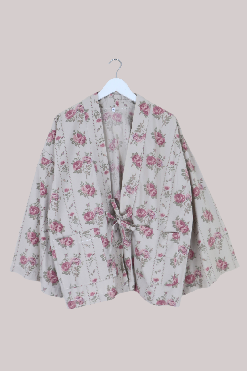Emmeline Vintage Curtain Jacket in Teacup Florals