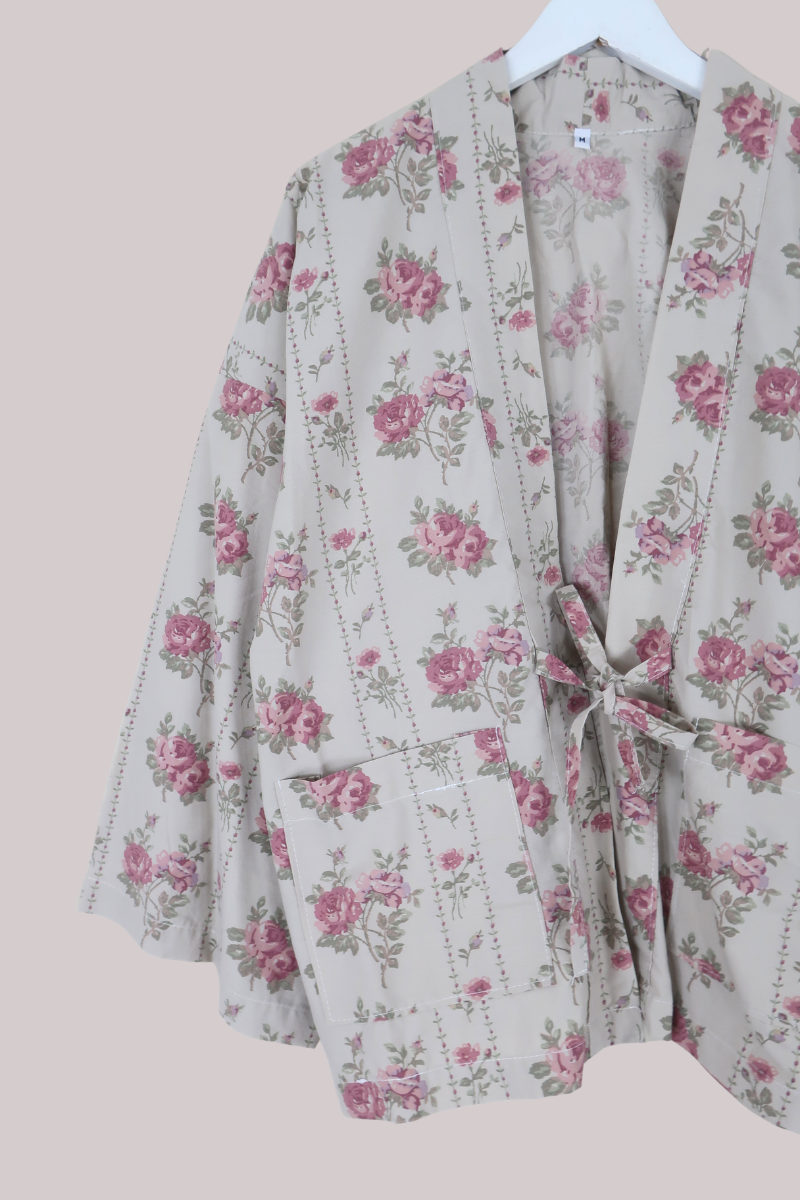 Emmeline Vintage Curtain Jacket in Teacup Florals