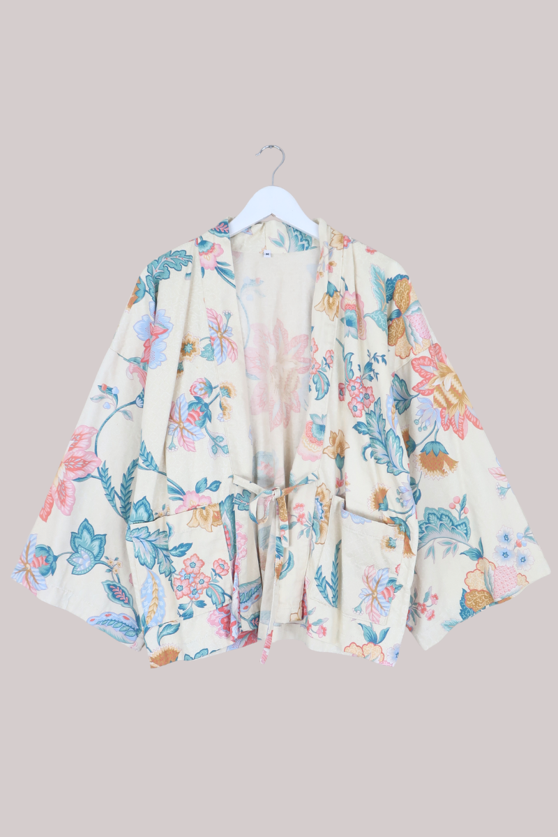 Emmeline Vintage Curtain Jacket in Technicolour Ivy Florals
