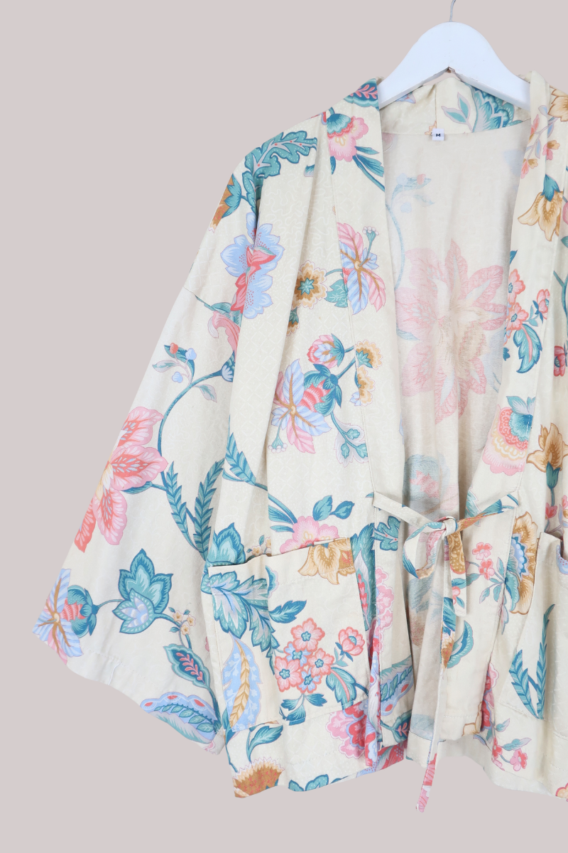 Emmeline Vintage Curtain Jacket in Technicolour Ivy Florals