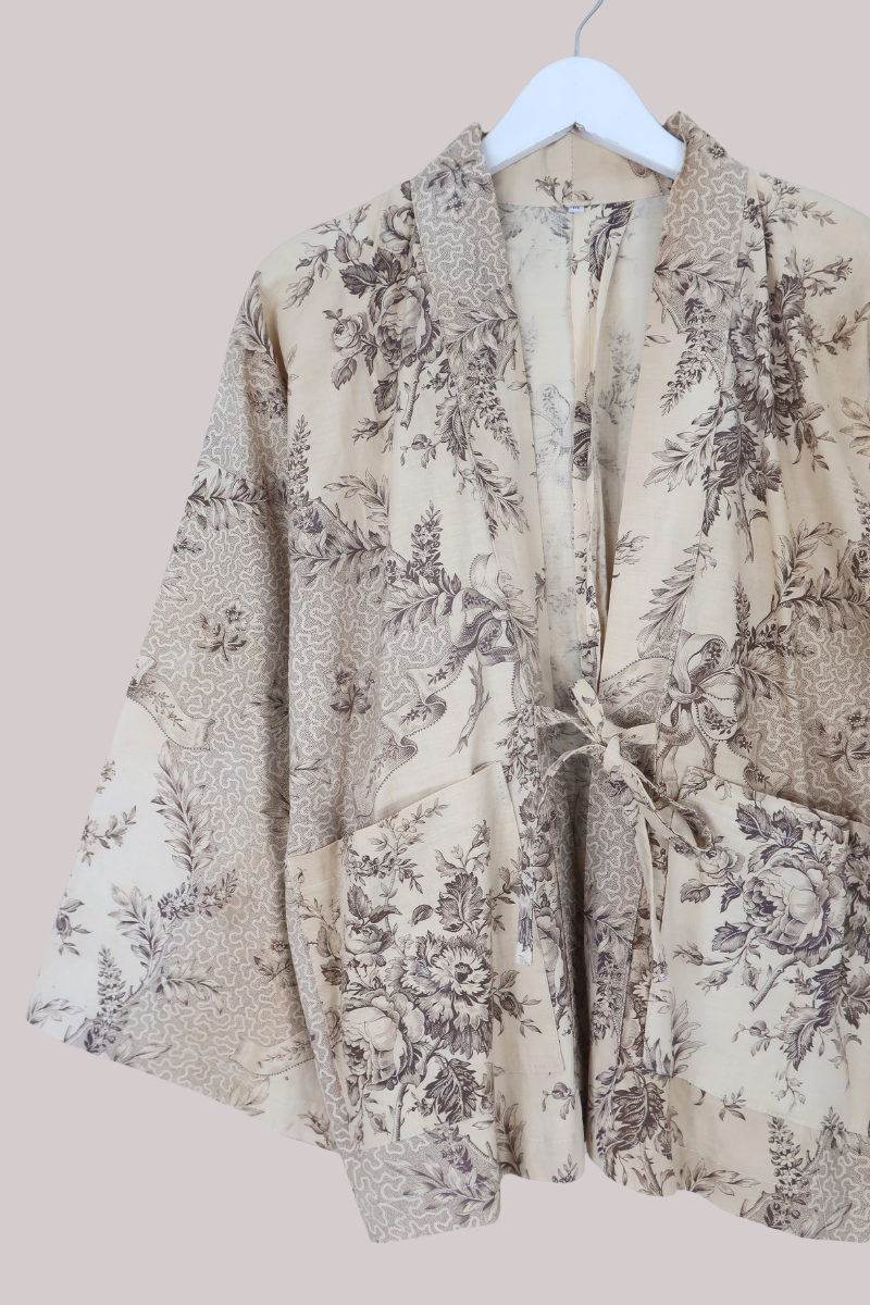 Emmeline Vintage Curtain Jacket in Treasure Map Tapestry Florals