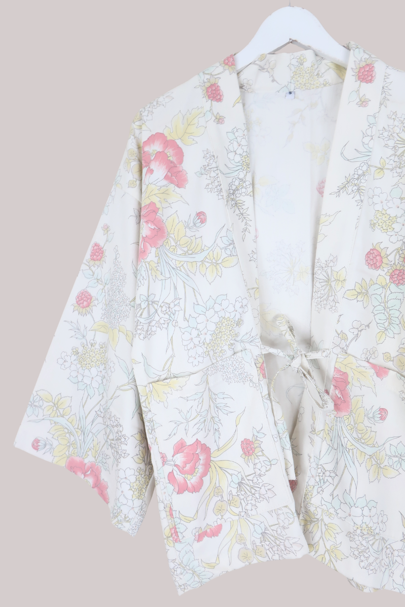 Emmeline Vintage Curtain Jacket in Washed Out Wildflowers