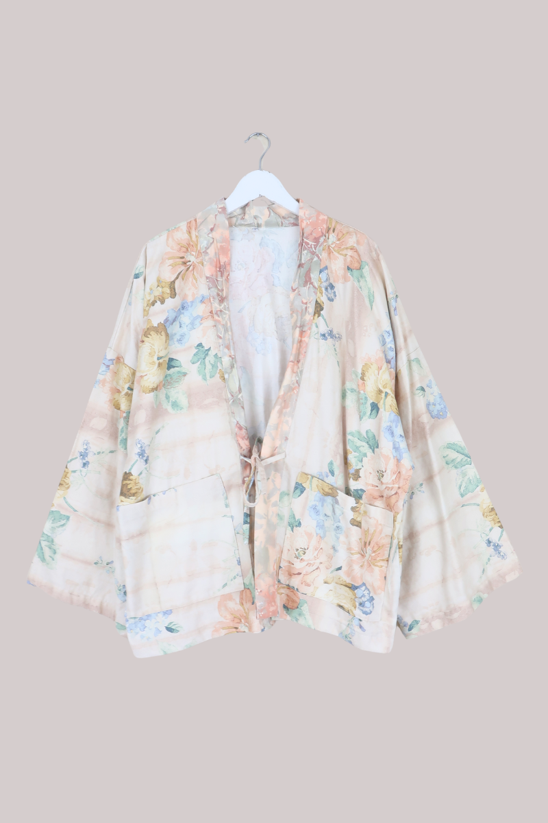 Emmeline Vintage Curtain Jacket in Watercolour Pastels