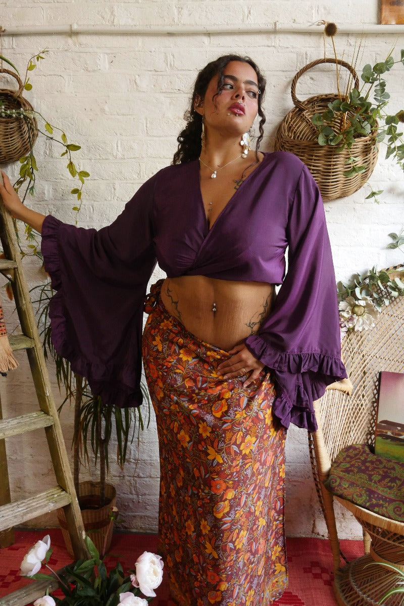 Khroma Venus Wrap Top in Emperor Purple by All About Audrey
