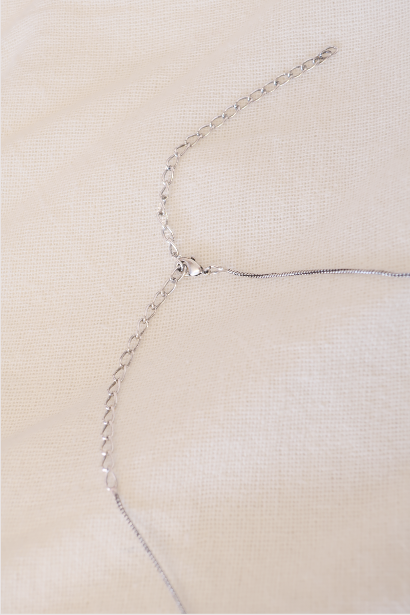 Eye Of Amethyst Silver Plated Necklace