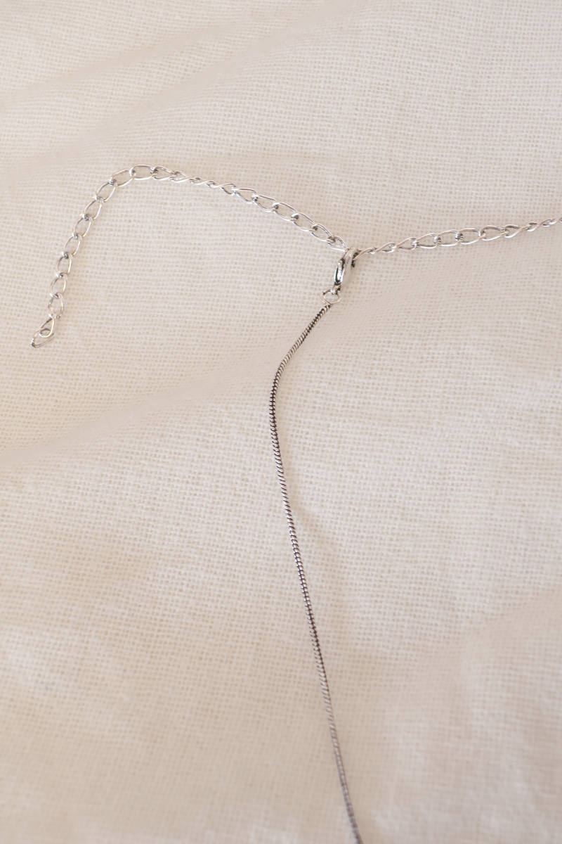 Eye Of  Labradorite Stone Silver Plated Necklace