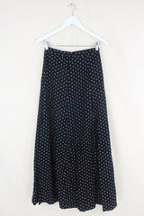70's Vintage Skirt - Midnight Black with Sweet Berries - XS by all about audrey