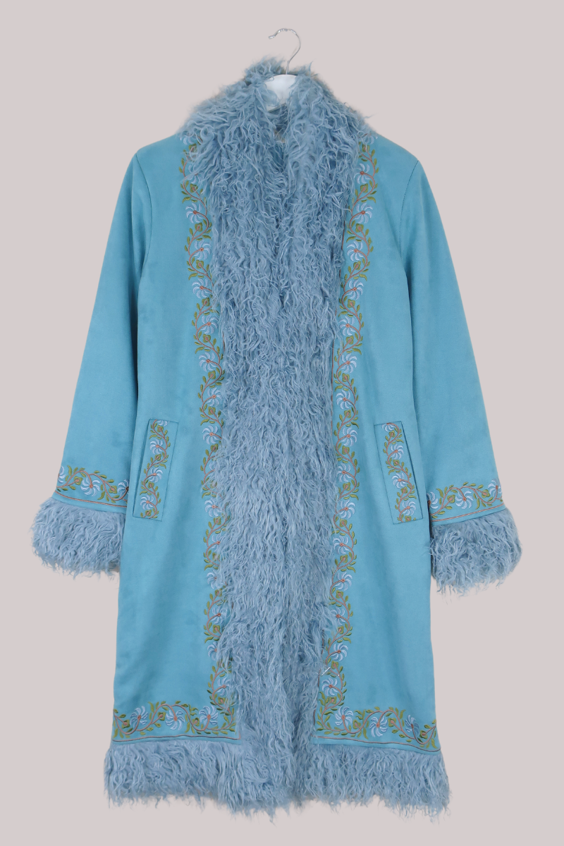 Fleetwood Embroidered Penny Lane Coat in Dreams Blue