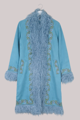 Fleetwood Embroidered Penny Lane Coat in Dreams Blue
