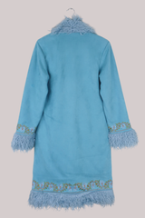 Fleetwood Embroidered Penny Lane Coat in Dreams Blue