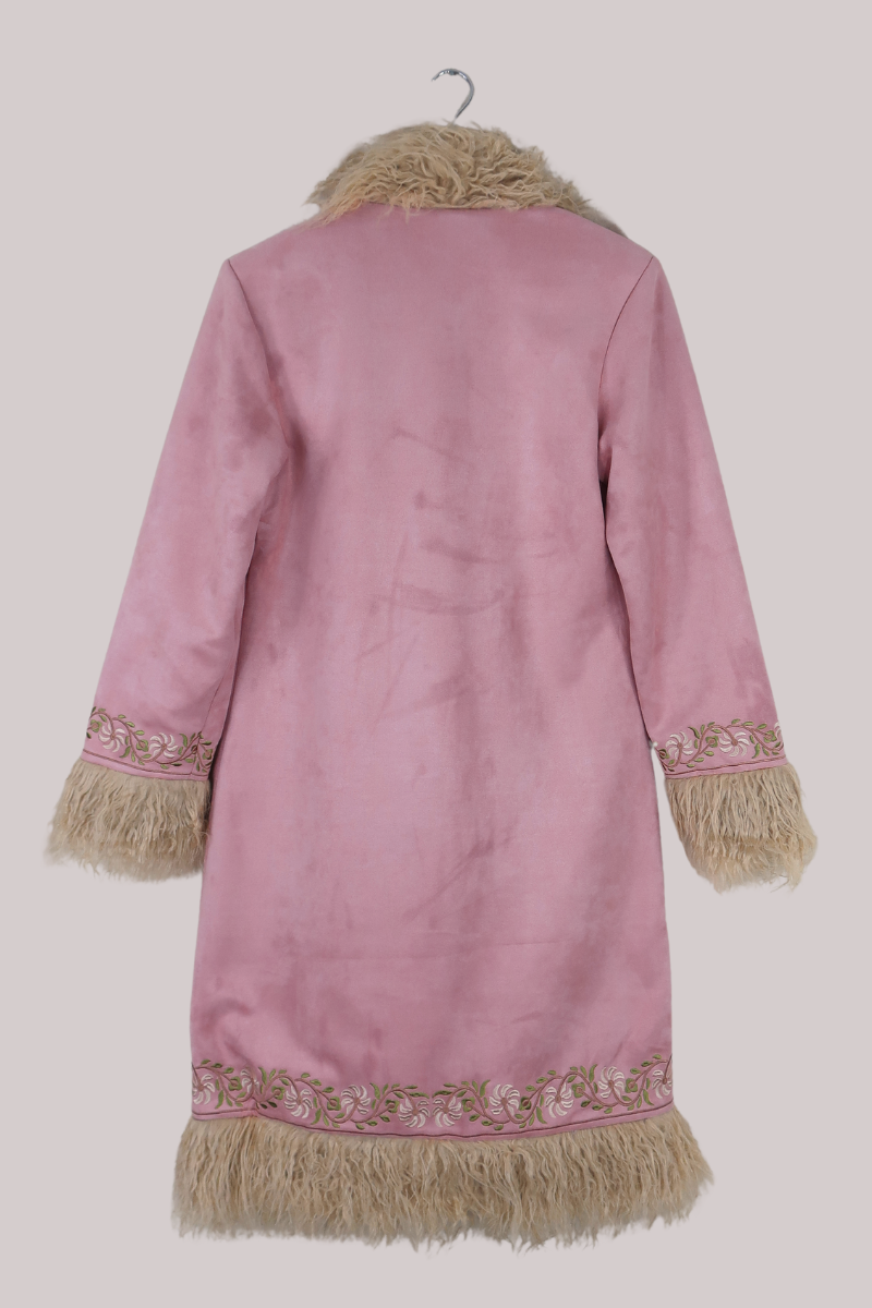 Fleetwood Embroidered Penny Lane Coat in Songbird Pink