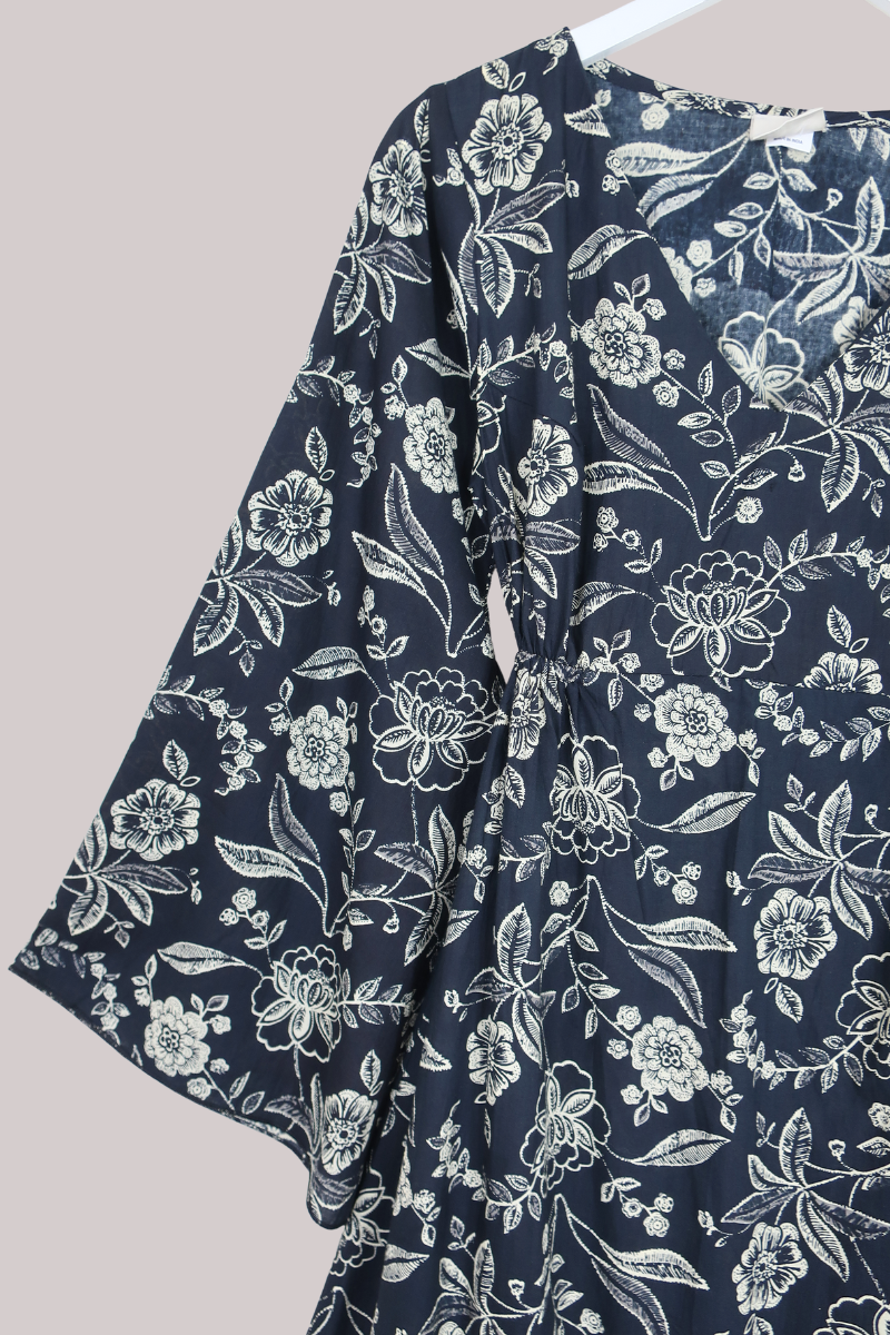 Vanessa Maxi Dress in Black Vintage Florals
