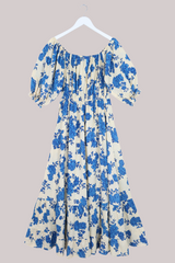 Rebecca Maxi Dress in Cordelia Blue Rose