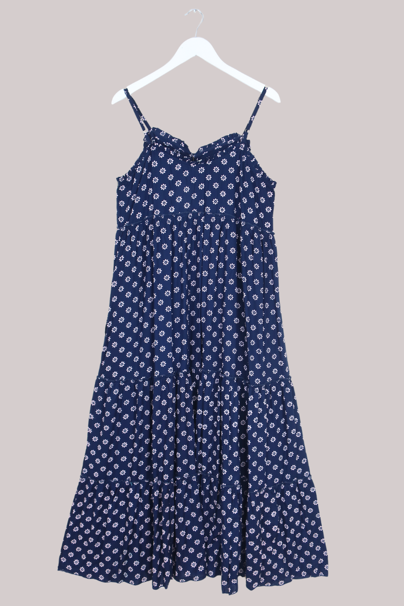 Alice Maxi Dress in Oxford Blue Blossom