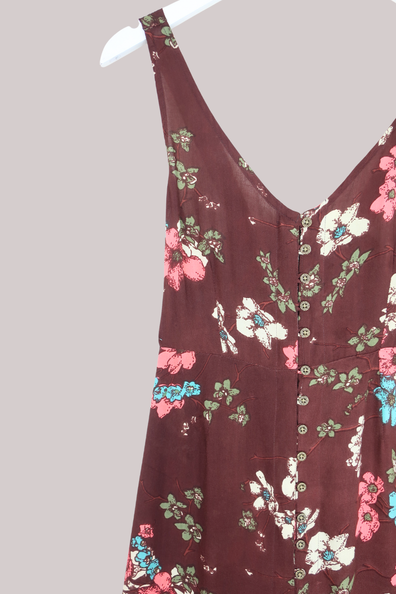 Chloe Maxi Dress in Mahogany Magnolias