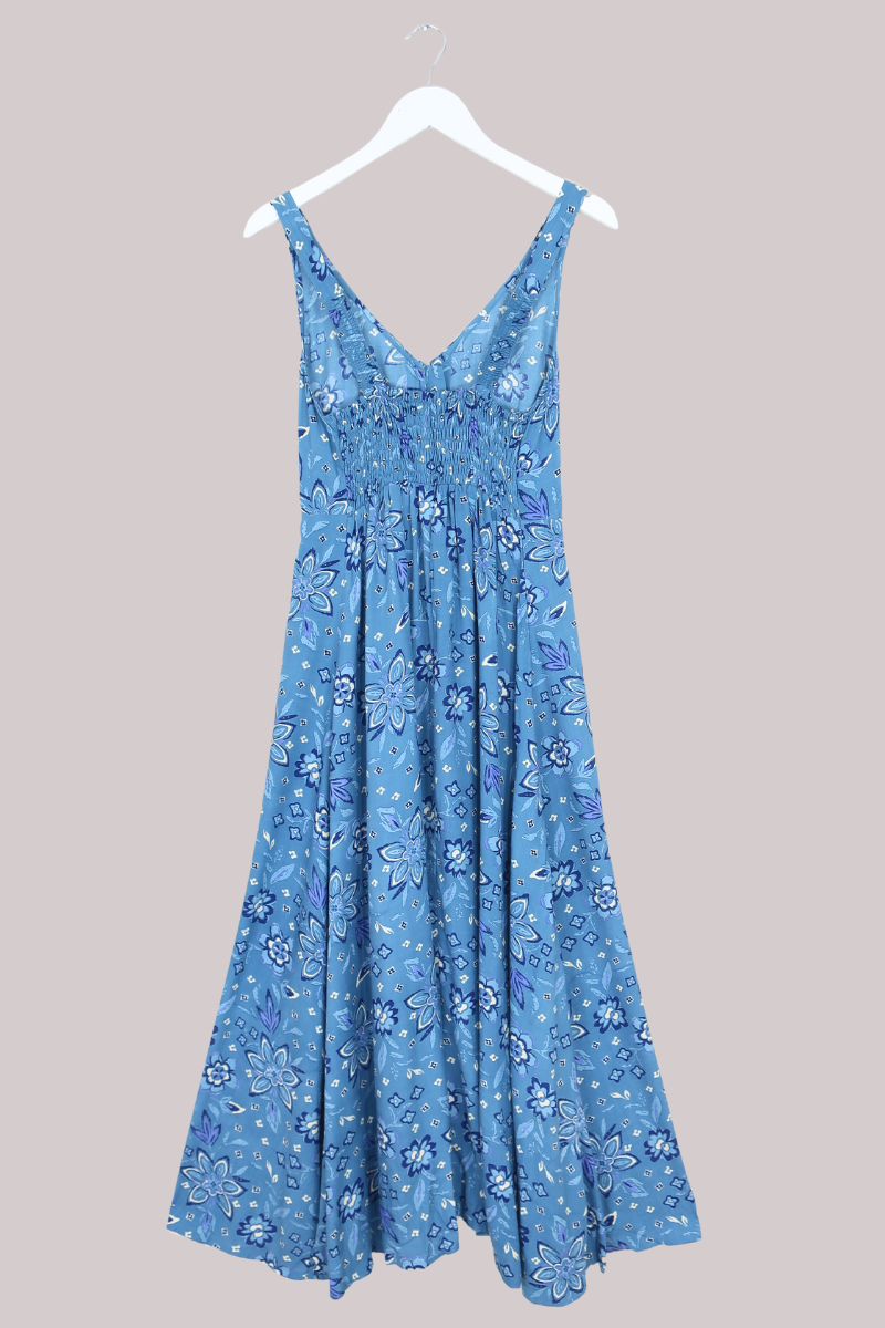 Chloe Maxi Dress in Ocean Blue Hibiscus