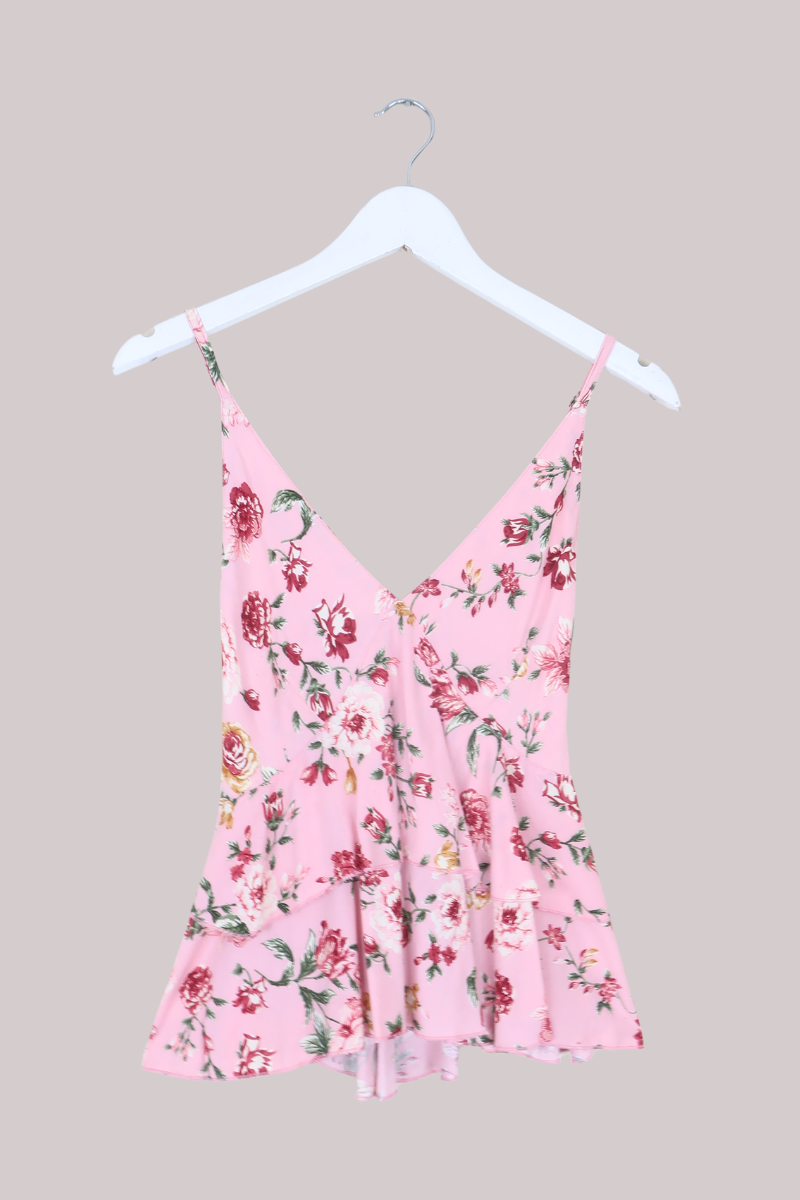 Celeste Babydoll Cami Top in Daydream Pink Roses