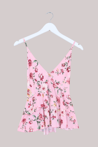 Celeste Babydoll Cami Top in Daydream Pink Roses
