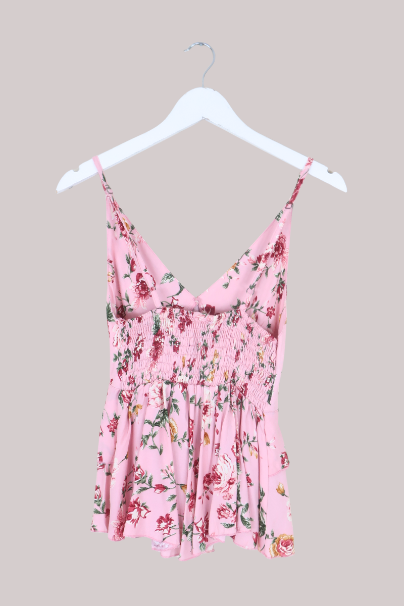 Celeste Babydoll Cami Top in Daydream Pink Roses