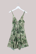 Celeste Babydoll Mini Dress in Eucalyptus Green Floral