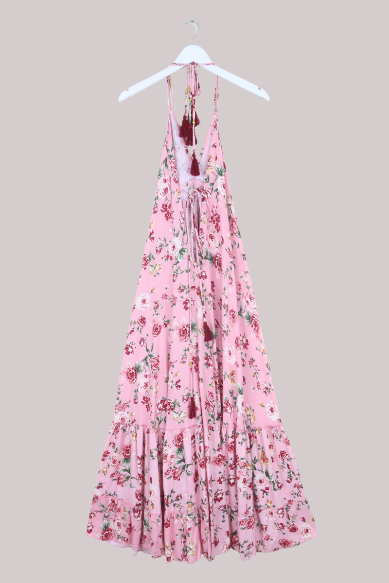 Blossom Halter Maxi Dress in Daydream Pink Roses
