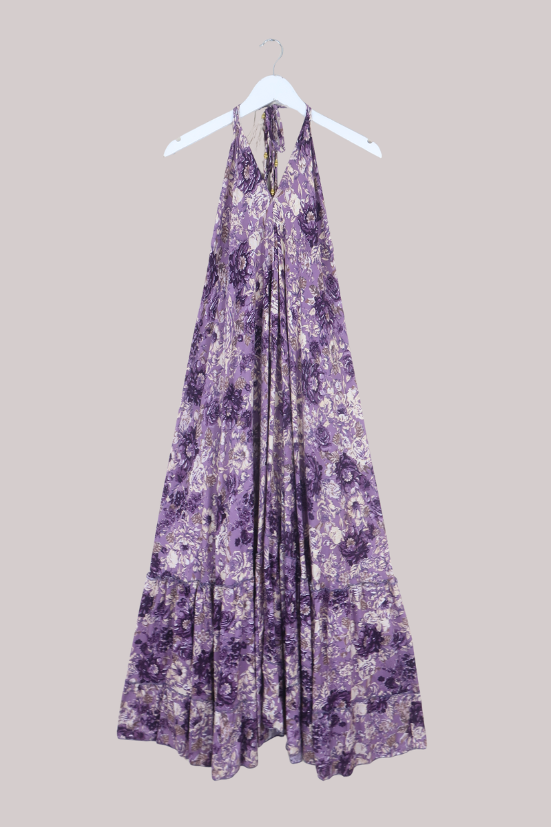 Blossom Halter Maxi Dress in Whisper Purple Floral