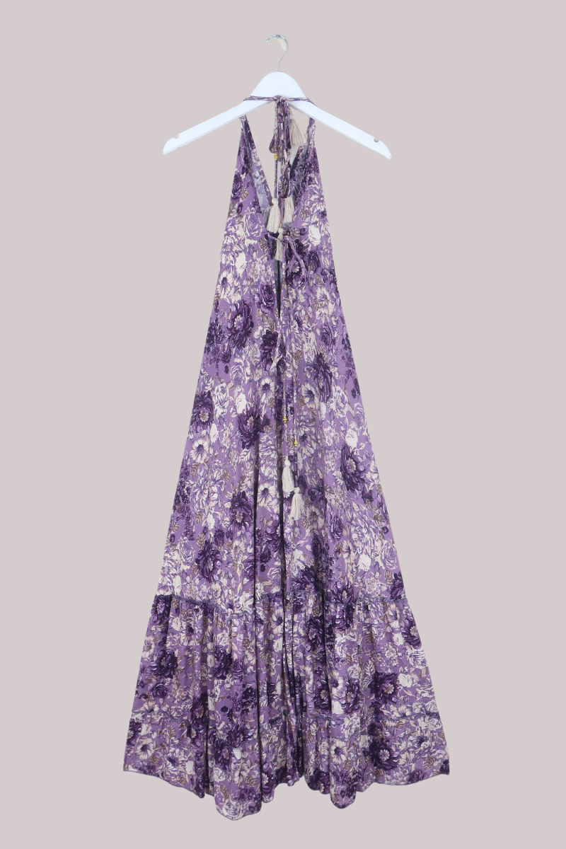 Blossom Halter Maxi Dress in Whisper Purple Floral