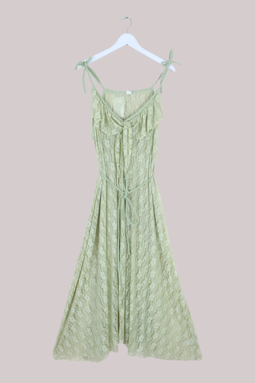 Delphi Maxi Dress | Pistachio Green Chantilly Lace | All About