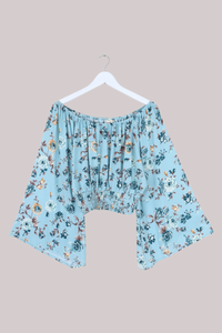 Scorpio Top in Breeze Blue Roses
