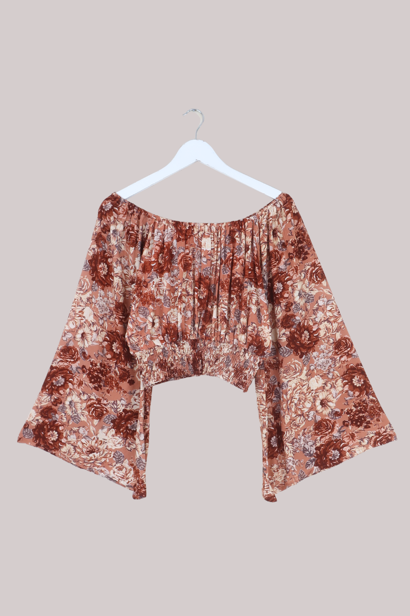 Scorpio Top in Terracotta Blush Floral