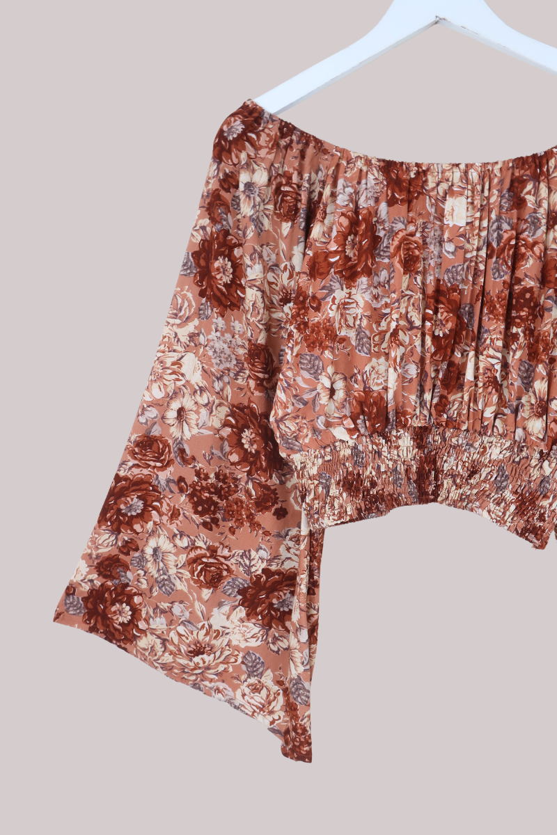 Scorpio Top in Terracotta Blush Floral