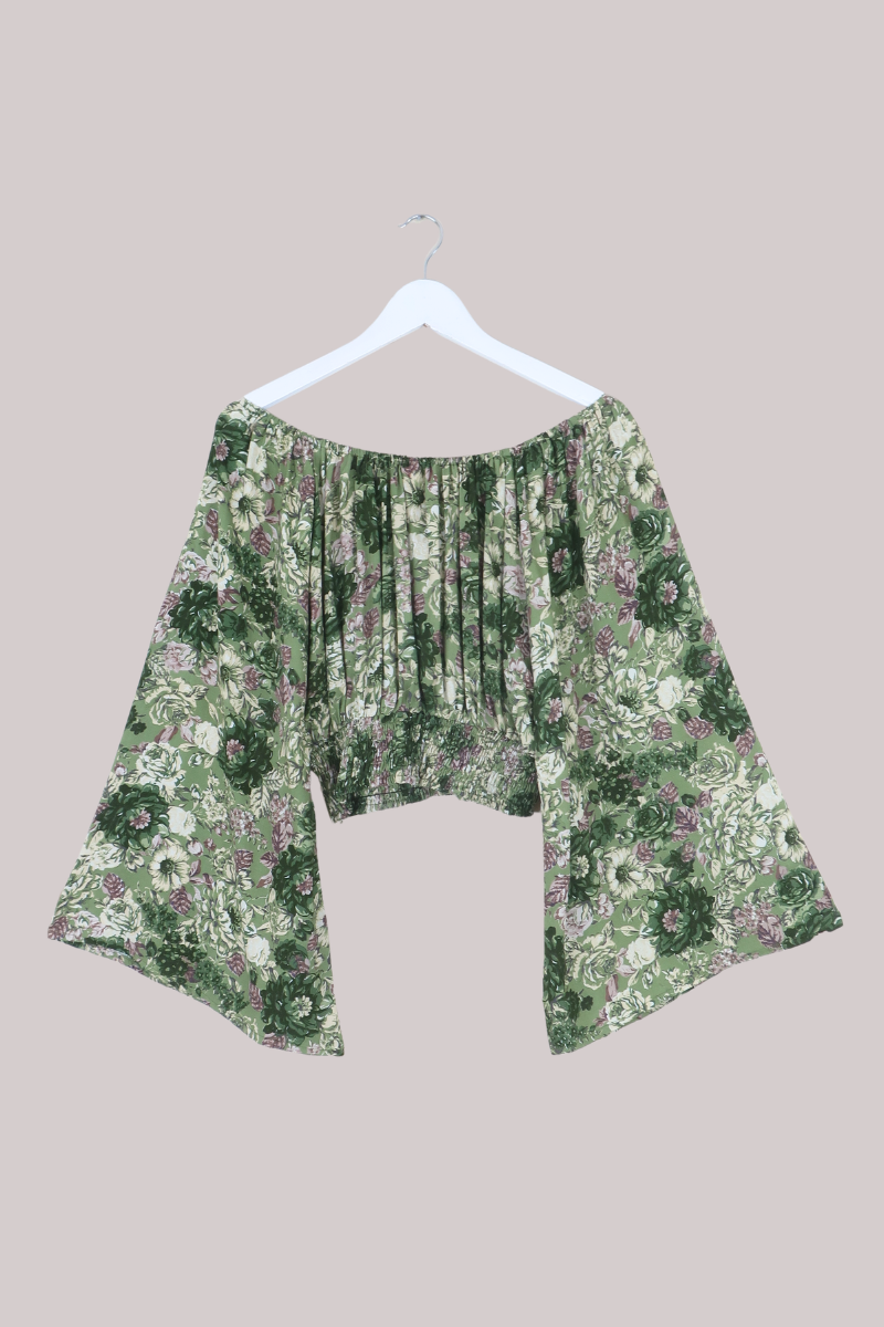 Scorpio Top in Eucalyptus Green Floral