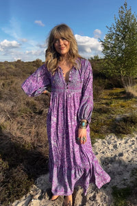 Florence Maxi Dress in Orchid Purple Paisley Floral