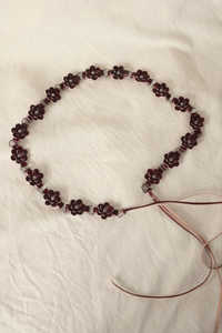 Daisy Chain Leather Belt in Antler Brown - Free Size