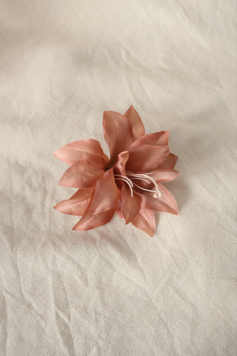 Apricot Lily Flower Barrette