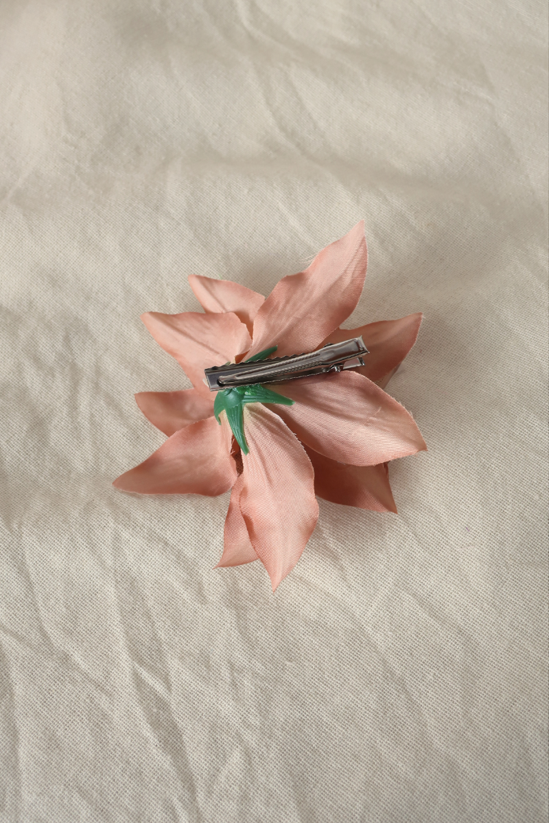 Apricot Lily Flower Barrette