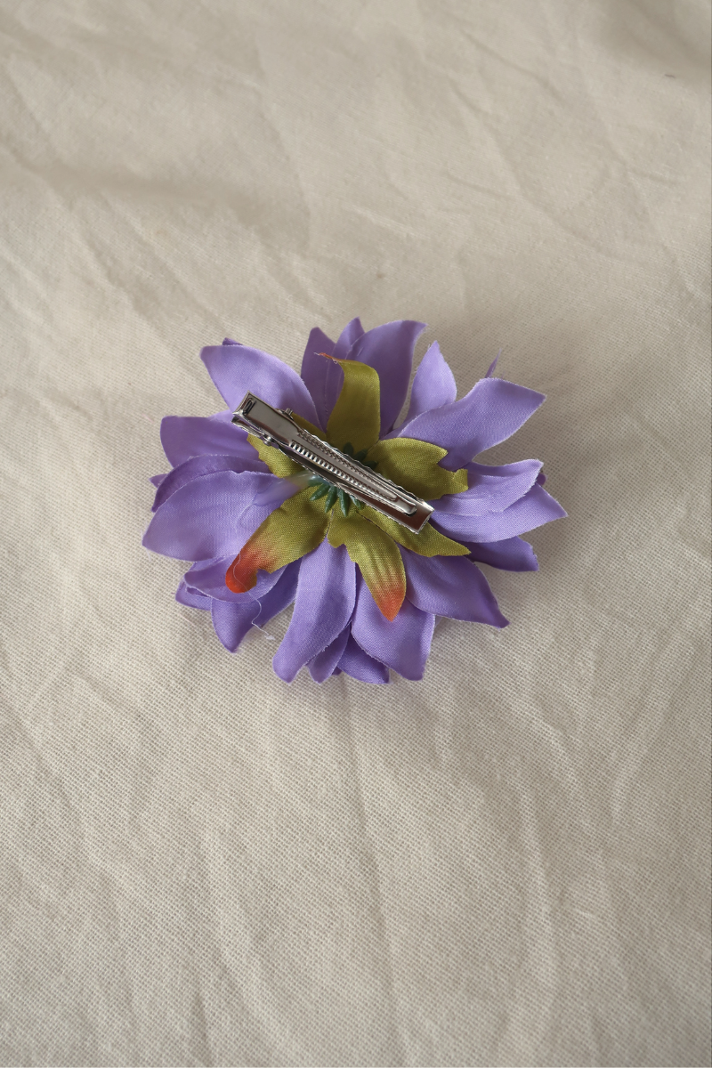 Amethyst Flower Barrette