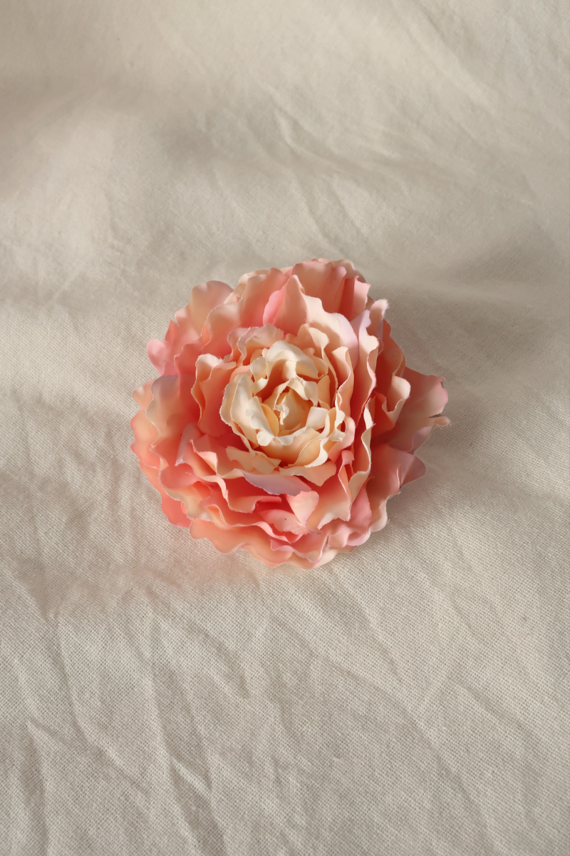 Vintage Peach Flower Barrette