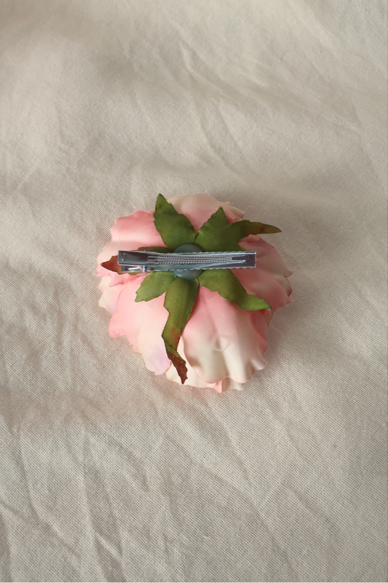 Vintage Peach Flower Barrette