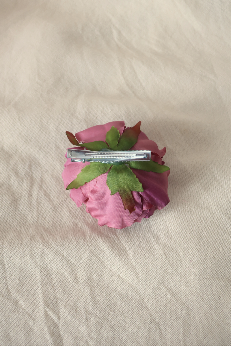 Plum Mauve Flower Barrette