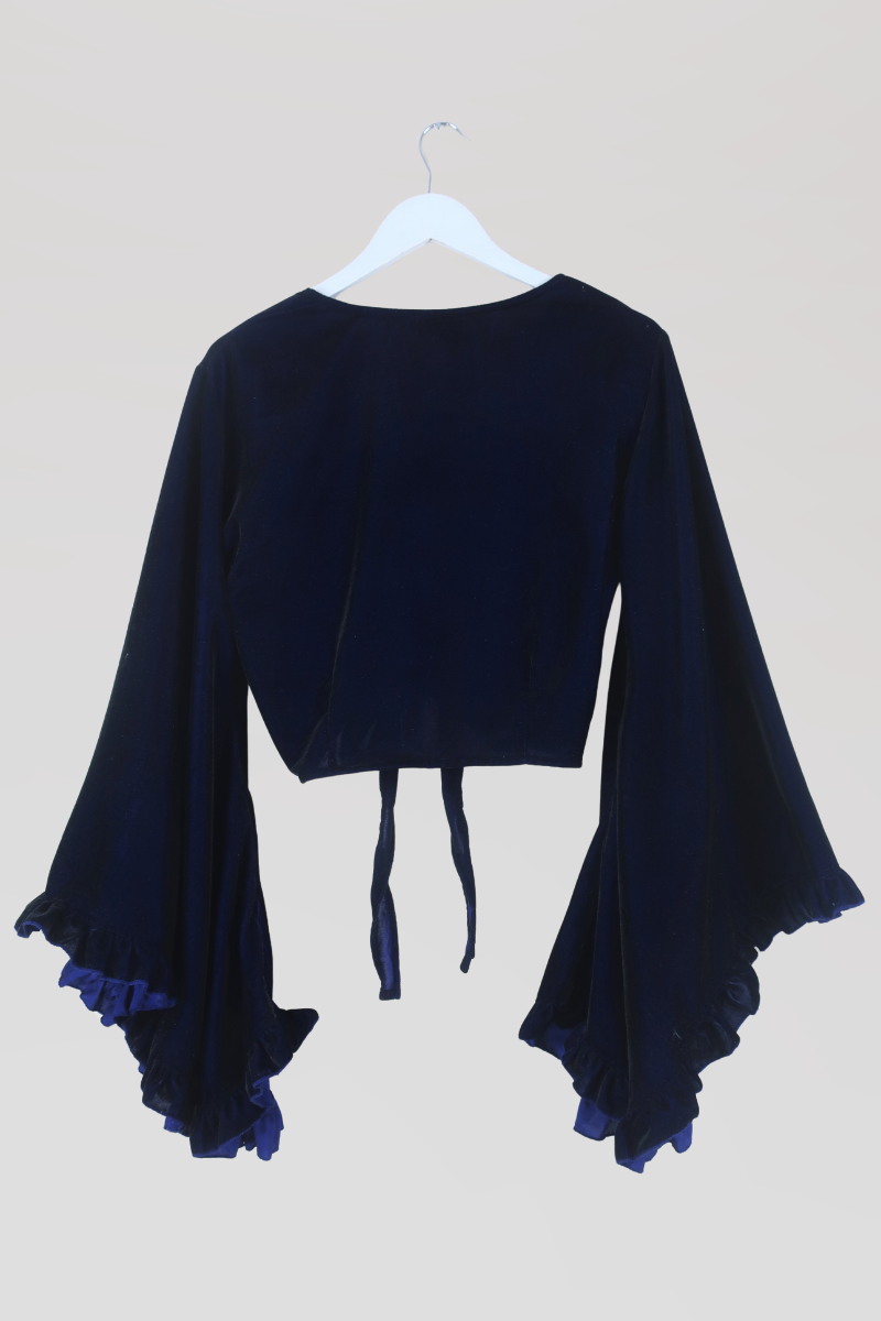 Khroma Venus Wrap Top in Galaxy Blue Velvet by all about audrey
