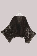 Cassidy Vintage Sheer Beaded Sari Blouse in Opulent Black & Gold