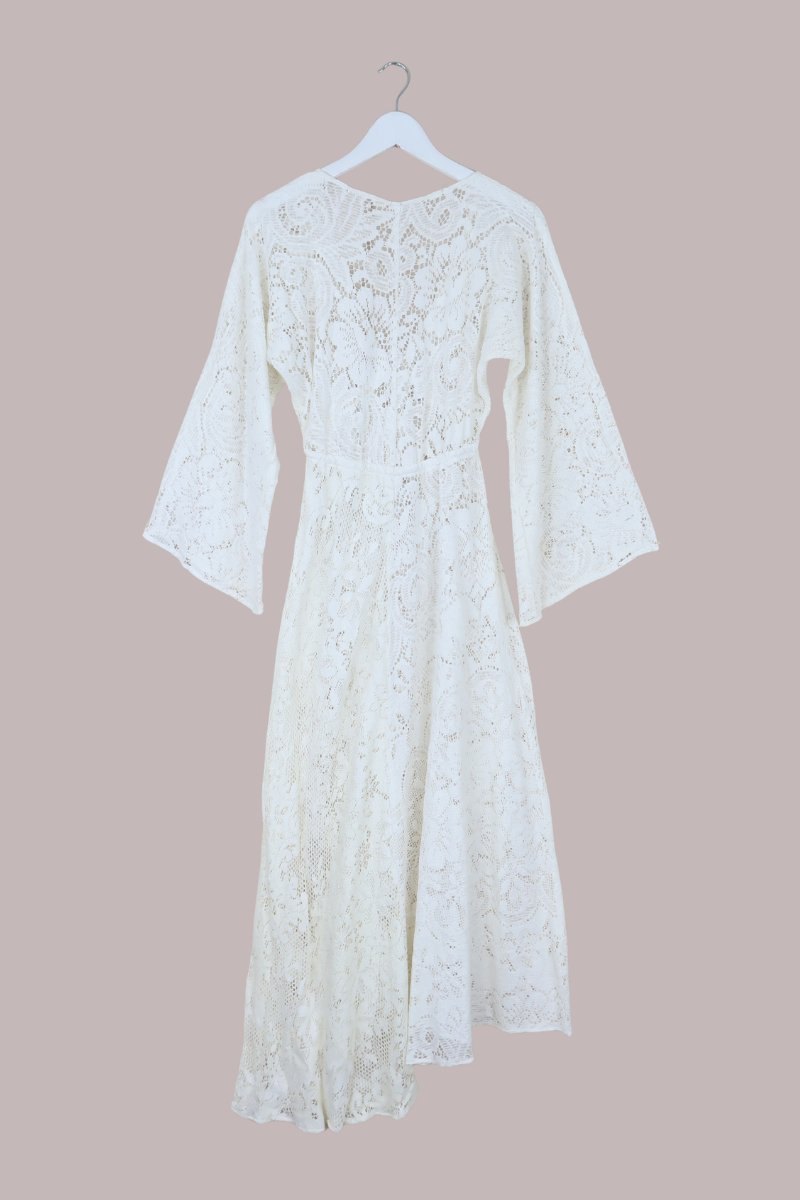 Giselle Maxi Dress in Jasmine White Lace - Size S
